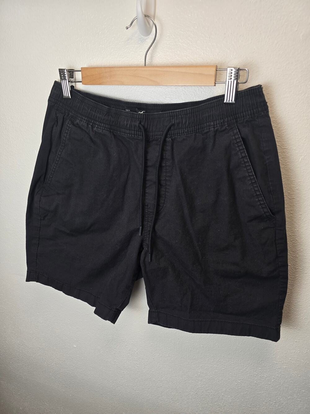 Hollister Epic Flex Jogger Shorts Mens M Black Drawstring Stretch